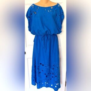 RACHEL Rachel Roy Royal Blue Eyelet A-Line Skirt with Matching Top